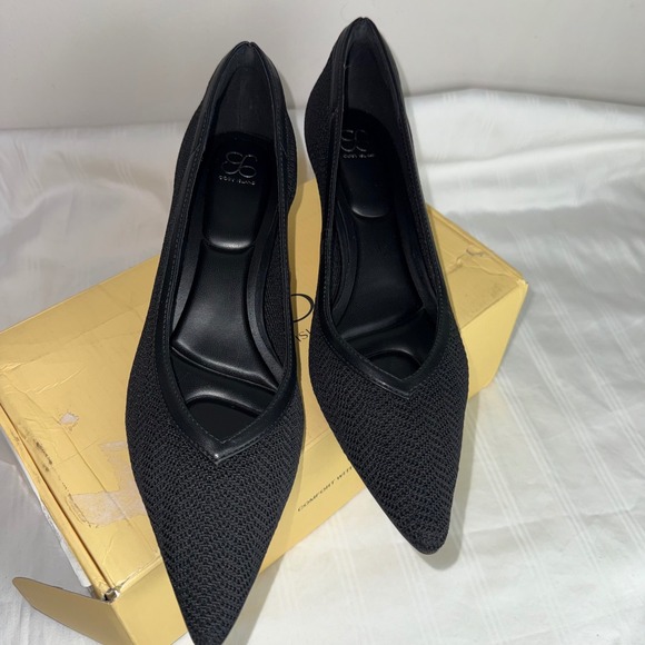 Cosy Island Black LuxeFlex Pointed Toe Heeled Pumps Pointed Toe Kitten Size 8 - Picture 11 of 11